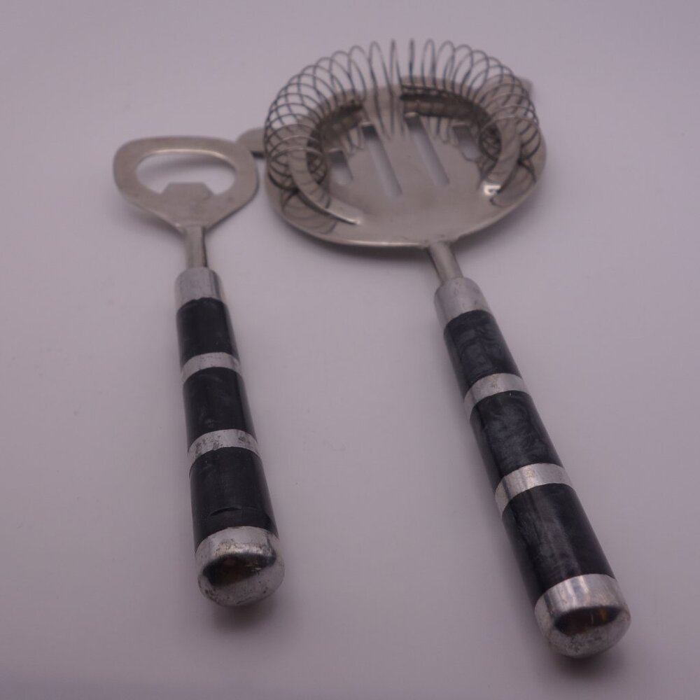 Bottle Opener And Cocktail Strainer
